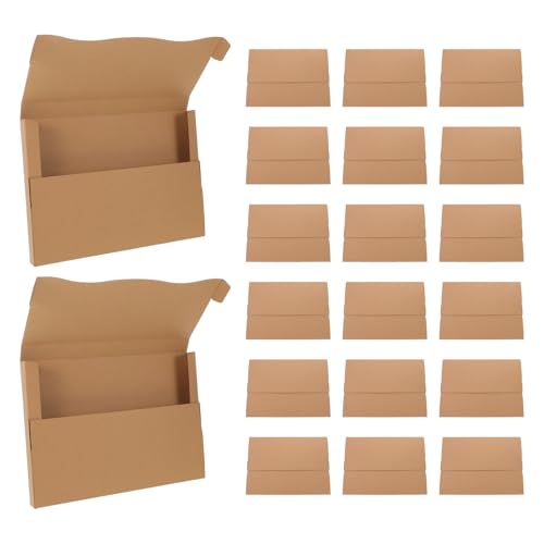 Veemoon Scatole per Spedizione Album Vinile in Carta Kraft 310x226x28mm 20 Pezzi Chiusura Rapida, Protezione Rinforzata per Dischi e Libri, Scatole Impilabili per Imballaggio e