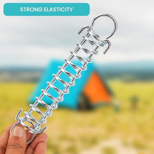 Belle Vous 8er Pack Edelstahl-Zugfedern mit Haken - 170 mm Freie Länge, 3 mm Drahtdurchmesser & Doppelhaken - Mechanisches Zugfedern Sortiment mit Stahlkonstruktion