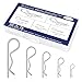 50 Pcs Cotter Pins, Cotter Pin Assortment Kit, Heavy Duty R Clips Hardware Pins, 5 Sizes Spring Fasteners Hitch Pin for Trailer Locking, Trailer Clamps, Lawn Mowers, Trucks, Mechanic's Choice