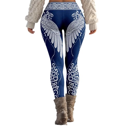 Women's Angel Wings High Waisted Casual Legging Pants Halloween Costume - image 5