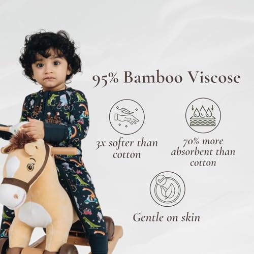 Viscose from Bamboo Baby Pajamas – Long Sleeve Onesie Baby Romper Zipper Pajamas Mittens & Footies Toddler Pjs3