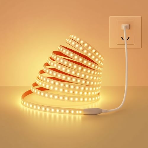 Image of 5 Meter Waterproof LED Strip Light Warm White | Flexible LED Rope Light, Energy Saving Strip, False Ceiling Light, Bedroom Decor, Diwali Decoration, Indoor Outdoor Lighting