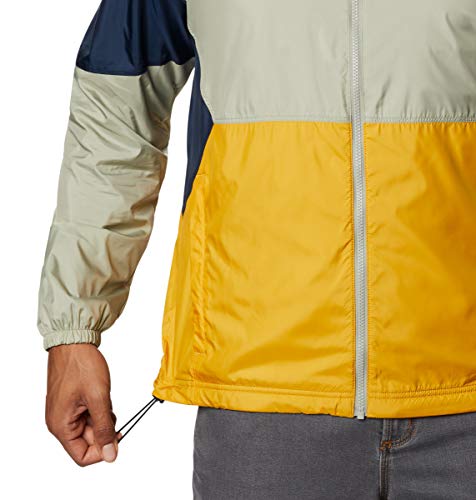 Columbia Men's Point Park Lined Windbreaker, Bright Gold/Safari/Collegiate Navy, Large #TOP7
