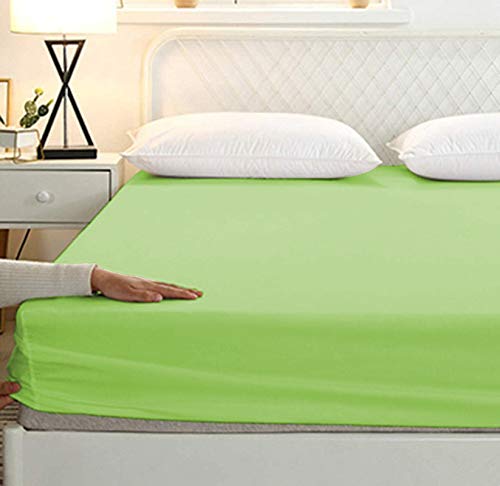Image of Sweet Dream's 750 Collection Egyptian Cotton Fitted Bedsheet 4 to 12 Inch Matress 15 inch Drop King Size Bed (72x78) Inches (6 by 6.5) Feet + 2 Pillow Covers (18x28), Sage Green