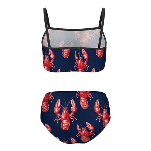 Red Lobster Girls Swimsuits Two Piece Bikini Sets Beach Sport Swimwear Bathing Suit2