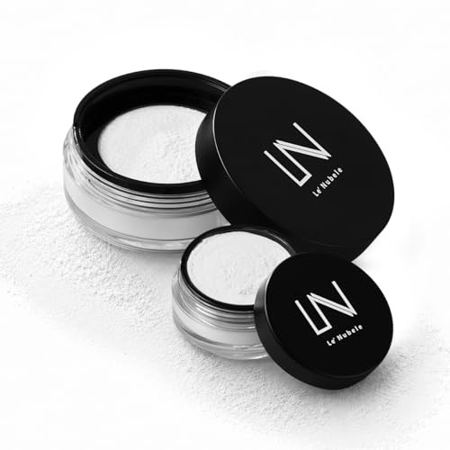 Le' Nubele Azulene Face Cover Fixing Powder Set for Oily Sensitive Skin | Azulene + Talc Free | Blurring Setting Powder, Translucent Face Powder, Setting Powder, Korean Makeup | 10g•0.35oz ⁄ 3g•0.1oz