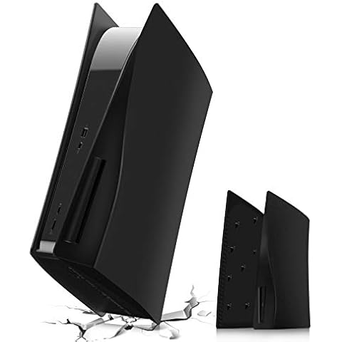 Frusde for PS5 Plates, Hard Shockproof PS5 Faceplates for PS5 Console, ABS Anti-Scratch Dustproof PS5 Replacement Cover PS5 Black Plates Compatible with PS5 Console Disc Edition - Black Cover