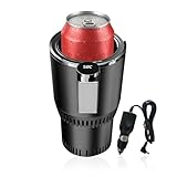 Yesinaly 2-in-1 Smart Car Cup Cooler and Heater, Smart Cup for Car with LED Temperature Display Touch Control, Keep Drink Cold or Hot in Car Cup Holder Fits in Commuter Road Tripper, Black