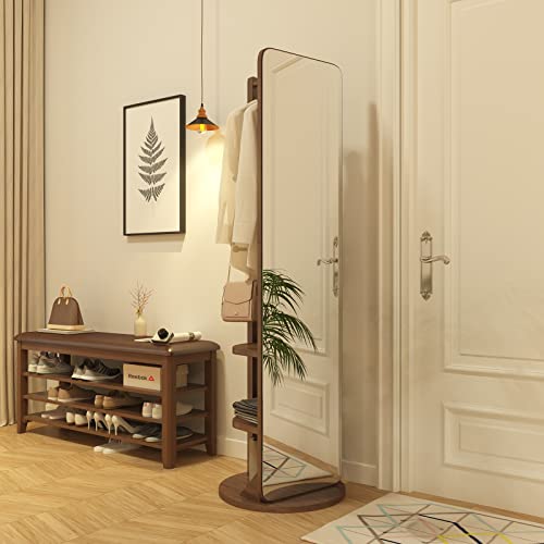 Buy KuFuWood Full Length Mirror with Coat Rack,Unique Mirror Full