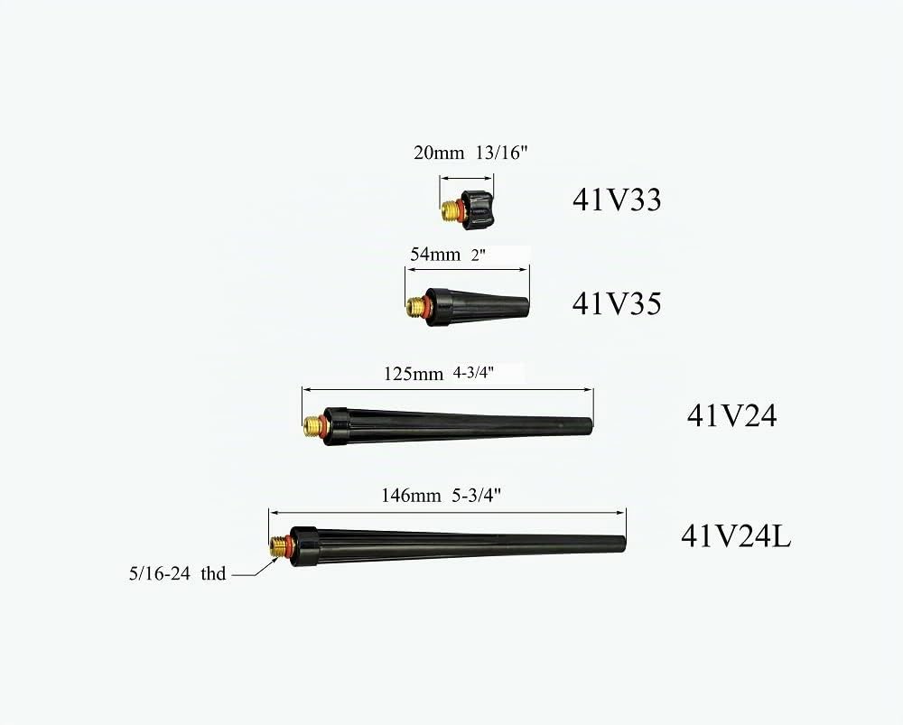 RIVERWELD Corps de Collet pour Diffuseur de Gaz TIG 45V 13N série Buses en Alumine Coupes en Céramique 13N 796F 53N 4#, 5#, 6#, 7#, 8# série pour SR WP 9 20 25 Torche de Soudage TIG 42pcs