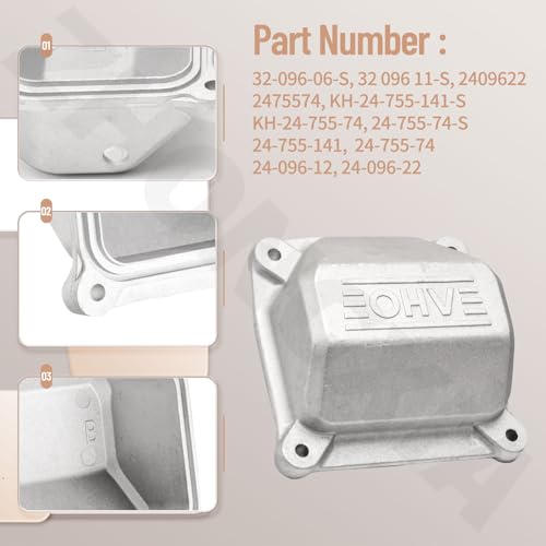Image of Head Gasket Kit & Valve Covers 32 841 02-S 32 841 02S 25 096 11-S 25 096 09-S KT Compatible with Kohler Engine 3284102S 82194