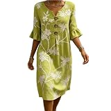 Vestido De Mujer Verano Manga Corta Holgados Fiesta Elegante Vestidos De Ceremonia Mujer Tallas Grandes Cóctel Formales Casual Playa Comoda Ligera (Yellow, S)