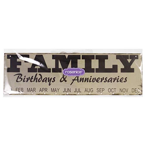 Rosenice Family Birthdays And Anniversaries Board Birthday Reminder Hanging Diy Wooden Calendar Plaque Home Wall Decoration #TOP5