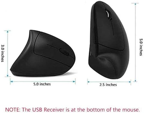 Miniatura 7 de Acedada Mouse ergonómico, mouse inalámbrico vertical, mouse Ergo óptico recargable, 80012001600 DPI, 5 botones para laptop, escritorio, PC, MacBook,