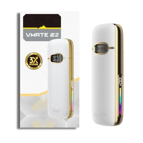 Kit Pod VMATE E2 Vape 30 W V-OOPOO (Blanc coquillage) Capuchon anti-poussière | Batterie 1500mAh | 3 ML 0,4Ω/0,7Ω Cartouche Vmate Pod Top Fill MTL/RDL Cigarette...