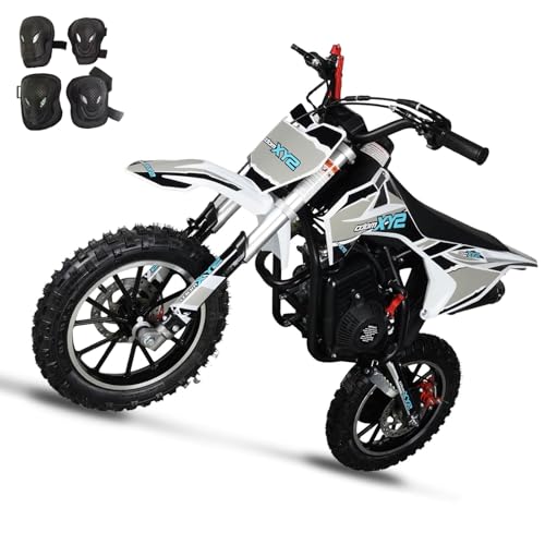 SYX MOTO 58CC 4ストローク キッズ ミニダートバイク 8-14 ガソリン式 オフロード プルスタート オートバイ 最大速度 21.75 MPH 最大荷重 145ポンド ポケットピット トレイルバイク EPA承認済み ブラックの画像