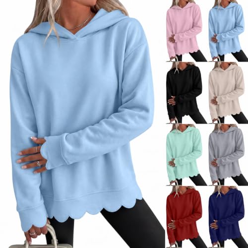 Scalloped Sweatshirt for Women Oversized Hoodies Fall Fashion Outfits 2026
