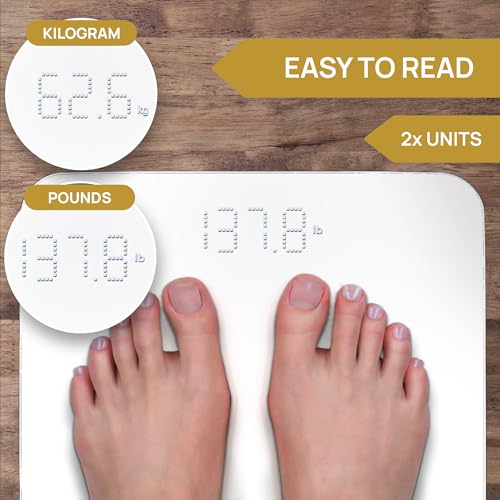 INEVIFIT Digital Bathroom Scale - Accurate 400 lbs Weight Measurement, Includes Batteries