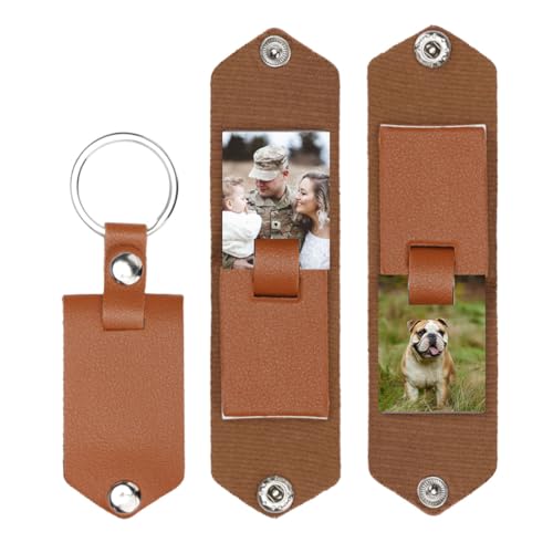 Andaz Press Personalized Custom Keychain With Picture, Double-Sided Photo Personalized Keychain...