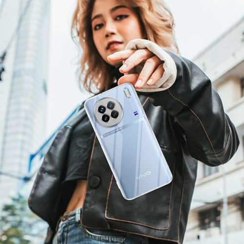 Image of Jkobi Back Cover for Vivo X90 (Silicone Clear Shockproof Case with Camera Protection | Soft and Flexible | Transparent)