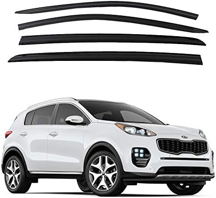 Safe Smoke Window Visor Sun Rain Vent Guard 4 Pcs Set for 2017~ KIA Sportage Out Channel Visor