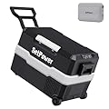 Setpower UPGRADED 12V Refrigerator Flexible Dual Zone Fridge Freezer 45QT Car Refrigerator Electric Cooler with Wheels Portable Freezer Plug in Cooler for Vehicles,Truck,RV,Van,SUV, RV45D Pro