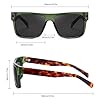 Joopin Acetate Square Sunglasses Men Polarized, TR90 Green Tortoise Frame Sun Glasses UV Protection, Flat Top Dark Shades Sunnies #5