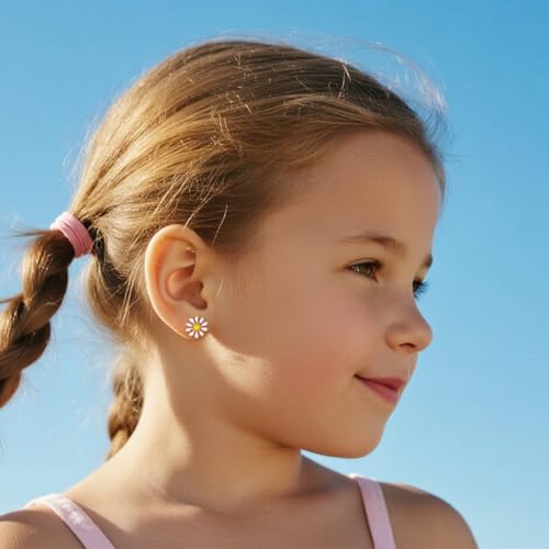 SLUYNZ 925 Sterling Silver Daisy Flower Stud Earrings for Women Teens White Flower Stud Earrings Summer Spring Earrings4