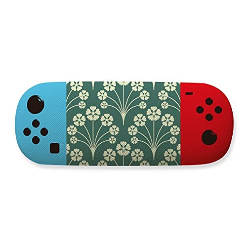 Étui de rangement pour lunettes décoratif de haute finition aux motifs étoiles fleurs vert blanc