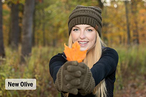 Image of Funky Junque Women's Beanie & Touchscreen Gloves Set - Soft 100% Acrylic Knit Winter Hat and Gloves, Cozy Cold Weather Gift