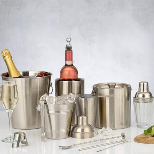 Viners Barware Brushed Silver Cocktail Shaker, 500ml - Image 6