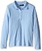 Nautica Girls' Uniform Long Sleeve Polo with Ruffle Placket