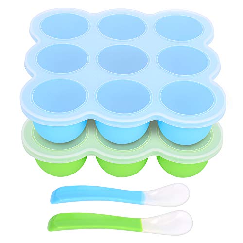 WARMWIND Silicone Ice Pop Mold, Large Baby Food Storage Container, 9-Cavitity Egg Bites