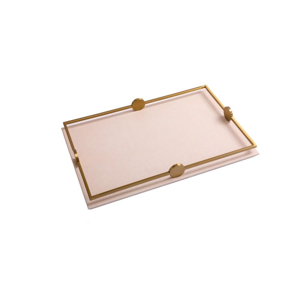 Vassoio da colazione in pelle bianca, elegante vassoio da portata per tavolo da pranzo o portico, per frutta, snack e decorazione della stanza modello - Design elegante e funzionale