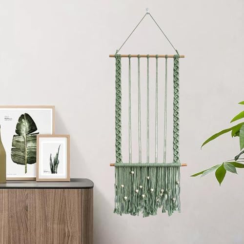 Pêle-mêle macramé suspendu bohème avec pinces bois - 2