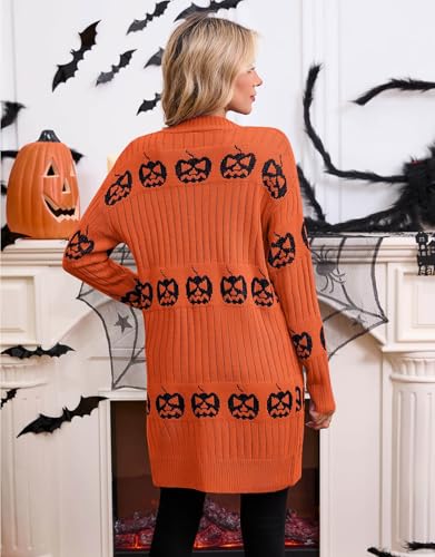 Image of Alsol Lamesa Women's Long Sleeve Cute Cardigan Sweaters V Neck Open Front Ribbed Knit Heart Sweater Coat
