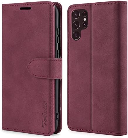 TOHULLE Case for Samsung Galaxy S22 Ultra, Premium Leather Wallet Case with Card Holder Kickstand Magnetic Closure Flip Folio Case Cover Compatible with Samsung Galaxy S22 Ultra - Black