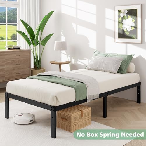 14 Inch Twin Size Bed Frame with Underbed Storage, No Box Spring Needed - 3