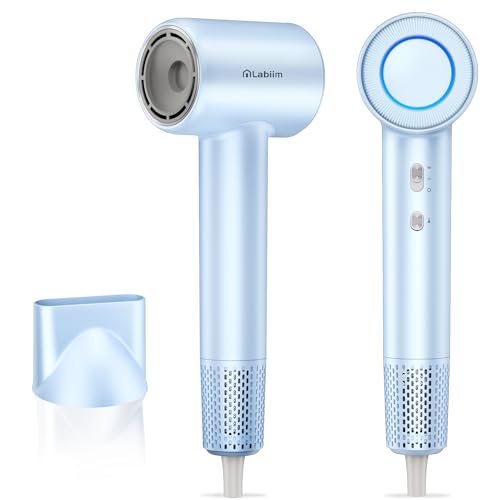 Image of Labiim Hair Dryer, High-Speed Ionic Blow Dryer 110,000 RPM Brushless Motor for Fast Drying, 200M Ions Frizz & Thermo-Control HairDryer with Magnetic Nozzle, Quiet Compact for Home Travel, Blue