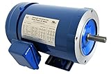 Hallmark Industries MA0510E AC Motor, 1 hp, 1725 RPM, 3PH/60 hz, 208-230/460V AC, 56C/TEFC, with Foot, SF 1.15, Insul F, Inverter Duty, Steel (Pack of 1)