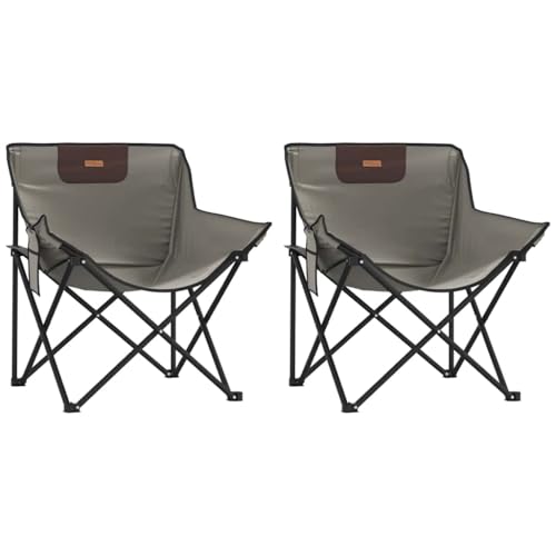 Chaise pliante grise lot de 2 en acier 600D compacte et robuste de 120 kg - 3
