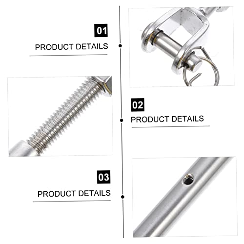 1pc Torno de tornillo de cuerpo cerrado resistente para cable para ajuste de cuerda de tienda, acero inoxidable pulido de alta calidad miniatura 4
