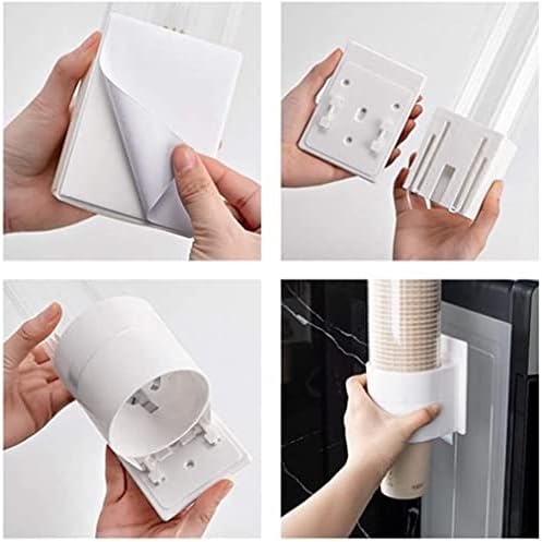 OKBY Cup Dispenser - 60-80 Cups Paper Plastic Cup Dispenser,One Touch Button Cup Holder for Coffee Dispenser Water Cooler Machine (9 x 41.5cm, White)