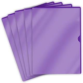 Purple Vinyl Folders, Heavy Duty Plastic Folders with Clear Front Pocket, Doctor Stuff, Letter Size L-Type Document Holder for Home, Office and Medical, Pack of 25