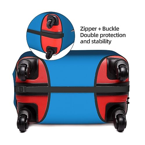 Solid Color Blue Suitcase Cover Luggage Protective Case High Elasticity Material For Travelers4