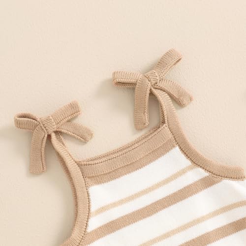 Newborn Baby Girl Knit Overall Sleeveless Strap Halter Sweater Romper One Piece Bodysuit Jumpsuit Summer Clothes4