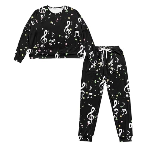 Image of Women's Pajamas Set Soft 2 Piece Loungewear Long Sleeve Pj Set Matching Sleepwear with Pockets for Women Plus Size