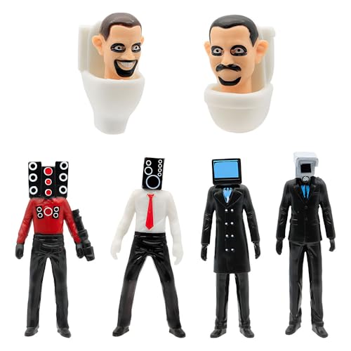 OZXVXZO 6 Piezas Figuras De Acción Toilet, Juguetes de Estatuas, Personajes de Películas de Terror, Figura de Juguete de Baño, para Cumpleaños Decoración, Regalo para Juego Fans