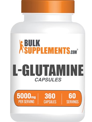 BulkSupplements.com L-Glutamine Capsules - Glutamine Supplement Amino Acid Supplement - Gluten Free 6 Capsules per Serving (5000mg) 360 Count (Pack of 1)