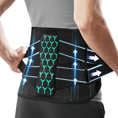 Beugo Faja Lumbar Hombre Mujer, Cinturón Lumbar con Doble Ajuste con 5 varillas de soporte, Cinturón Abdominal Transpirable con Soporte Ergonómico Para Lesiones lumbares y de espalda, (XL)